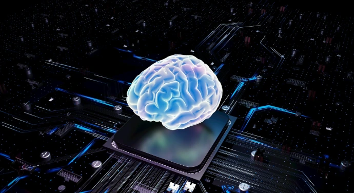 A brain over cpu represents artificial intelligence.